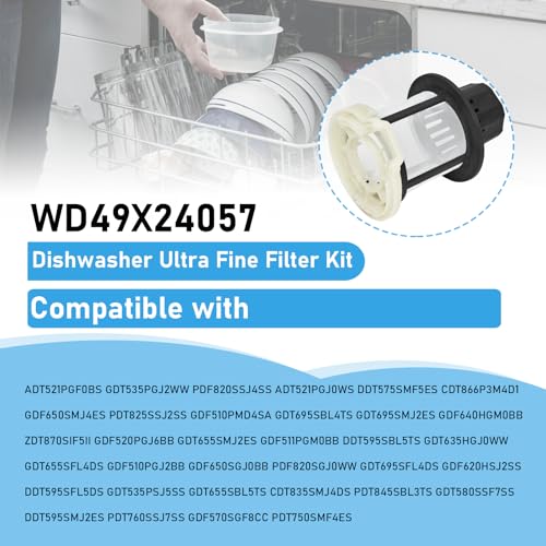 New for GE Dishwasher Ultra Fine Filter Kit WD49X24057 Replace parts WD12X10416 WD12X20107 ge profile washer dryer combo foam filter WD12X21976 WD12X22560 WD12X23736 WD12X20340 WD12X21676 WD12X20549