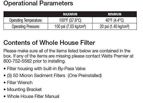 Whole House Water Filtration Kit with Bypass Valve White