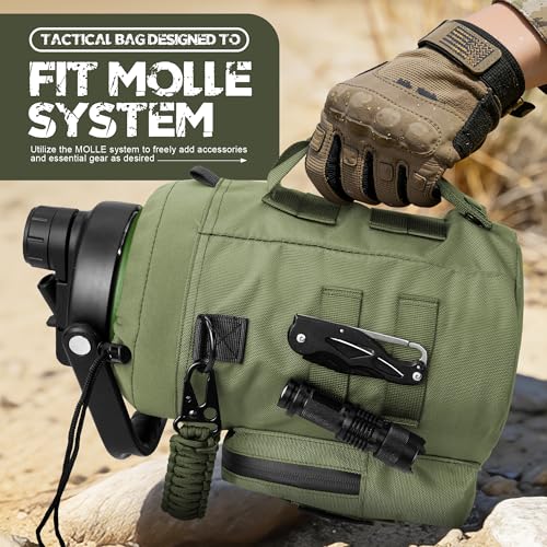 128oz 1 Gallon Tactical Water Bottle with MOLLE Bottle Pouch
