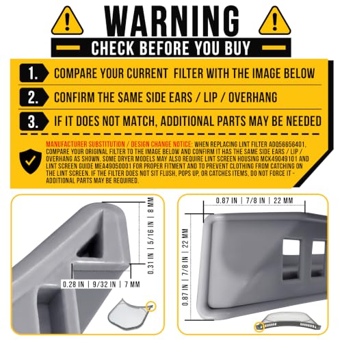 ADQ56656401 Dryer Lint Filter Screen for LG Kenmore PS3531962 AP4457244
