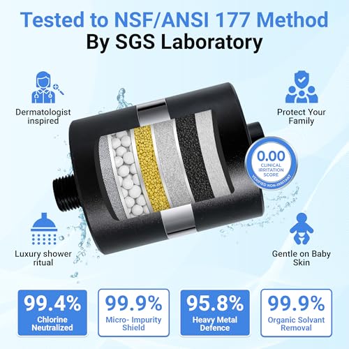 NSF ANSI 177 Tested Titanium Shower Water Filter for Hard Water
