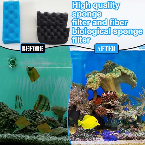 18 Pcs Aquarium Filters Bio Sponge Sets Compatible with Fluval 206 (15 Count)