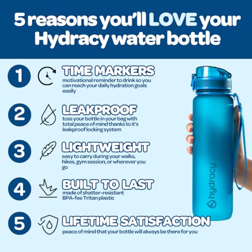 Motivational Water Bottle with Time Marker & Fruit Infuser 17 oz