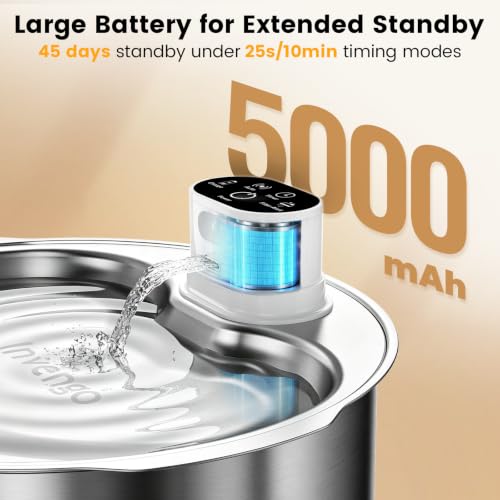 8L 270oz Cordless Stainless Steel Dog Water Fountain