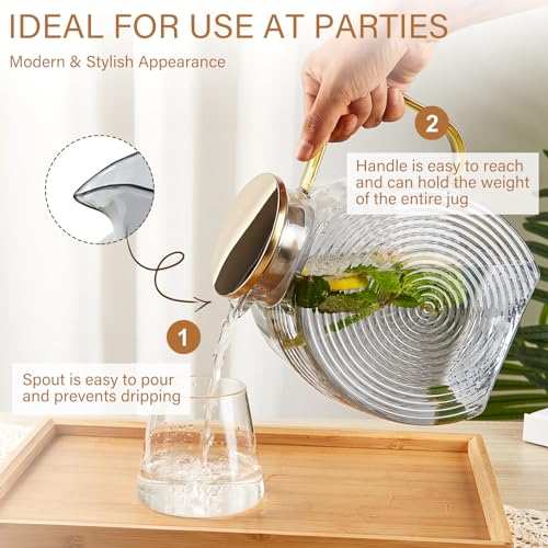 84 oz Glass Pitcher with Lid