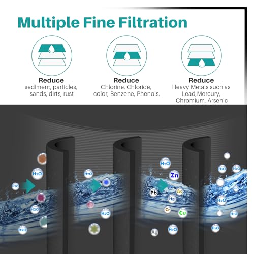 PLUS NSF53&42 Refrigerator Water Filter Replacement for Whirlpool 4396508 4396510 (3 Count)