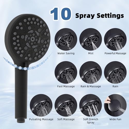 Metal 10" Rain Shower Head with Handheld