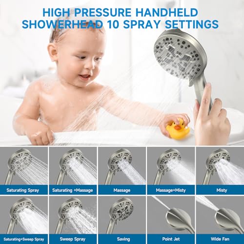 Filtered Shower Head With Handheld Spray Combo for Hard Water