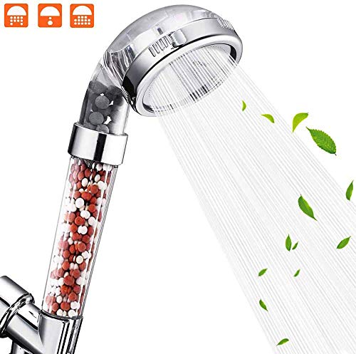 Shower Head Filter Filtration High Pressure Water Saving 3 Mode Function Spray Handheld Showerheads for Dry Skin & Hair