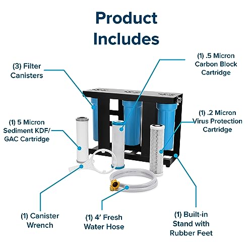 Evo X3 Triple Stage Premium RV Water Filter Kit