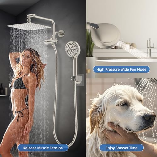 10" Metal Rainfall Shower Head with 10