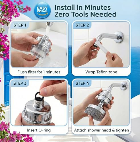 Filtered Shower Head with 2 Filter Cartridges