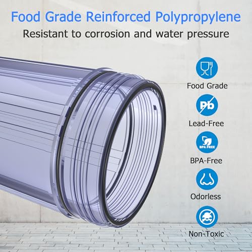 WHT10 Whole House Water Filter Housing Fit 10"x4.5" Sediment etc Filters
