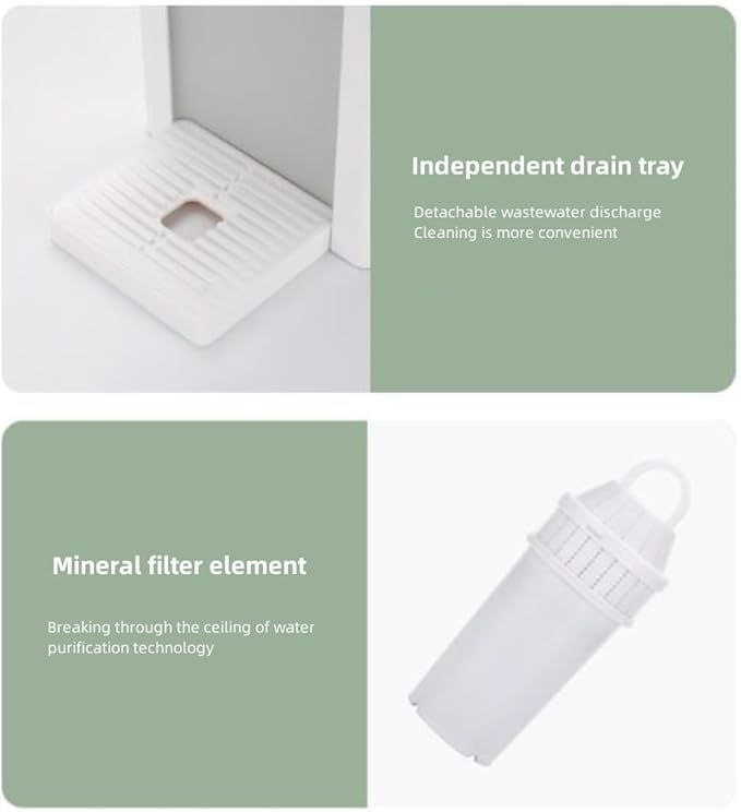 Instant Hot Water Dispenser with Filter,Household Desktop Water Purifier with Night Vision Light，5 Temperatures,Large Capacity, Zero Installation，1 Filter Included