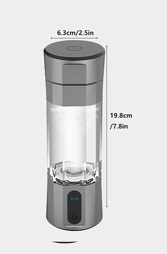 Portable PEM Hydrogen Water Bottle Generator, 200ML Smart Hydrogenated Water Bottle with Platinum Electrodes – Rechargeable Molecular Hydrogen Water Machine for Travel, Fitness & Home