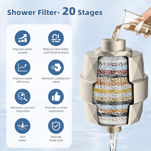 Metal Rain Filtered Shower Head with Handheld