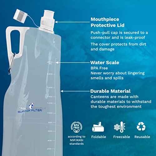 2L Clear Collapsible Water Bottles (2 Count)