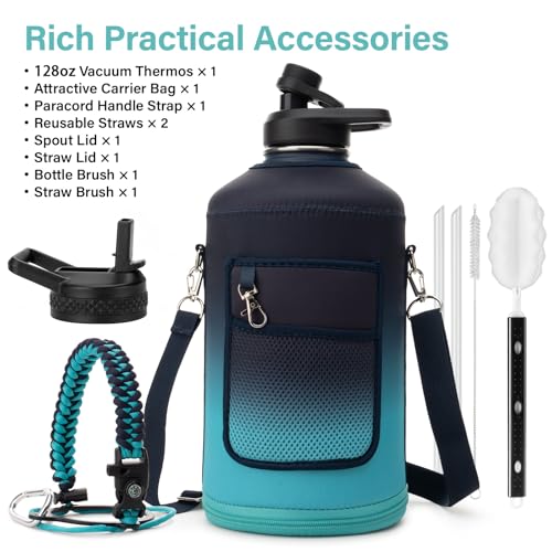 Gallon Insulated Water Bottle with Portable Carrier Bag for Outdoor