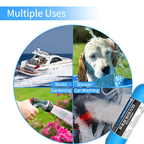 4 Pack RV Water Filter with 2 Flexible Hose Protector (4 Count)