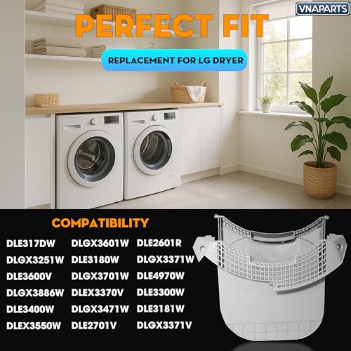 Dryer Lint Filter & Housing Cover For LG DLEX3370V DLEX3250W DLEX3470V