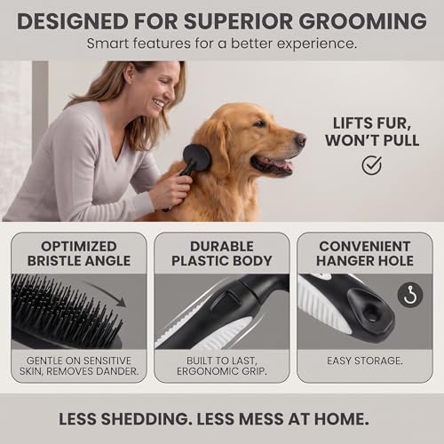 Round Bristle Pet Brush for Dogs and Cats