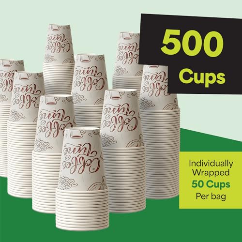 12 oz 500 Pack Disposable Coffee Paper Cups (500 Count)