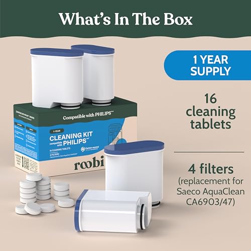 Cleaning Tablets & Filters Compatible with Philips Espresso (16 Count)