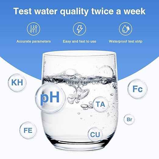 50 PCS 16-in-1 Drinking Water Test Strips – Home Water Testing Kit for Lead, Hardness, pH, Manganese, Nitrate, Nitrite, Iron, Copper, Chlorine, Mercury & More
