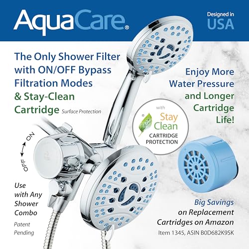 Combo Shower Head Water Filter with Built