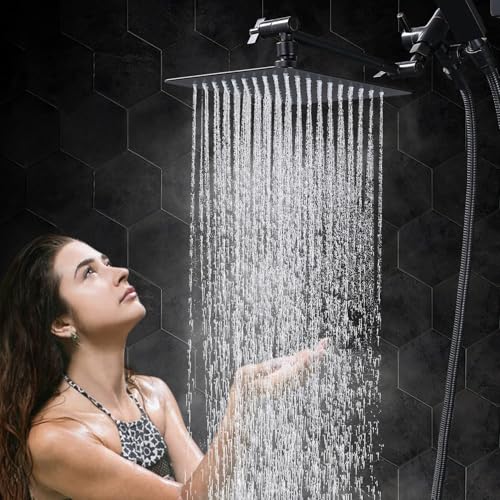 All Metal 10" Rain Shower Head with Handheld for Bathroom Upgrade
