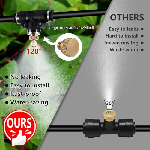 24 Pack Brass Misting Nozzles Outdoor Cooling System (56 Count)