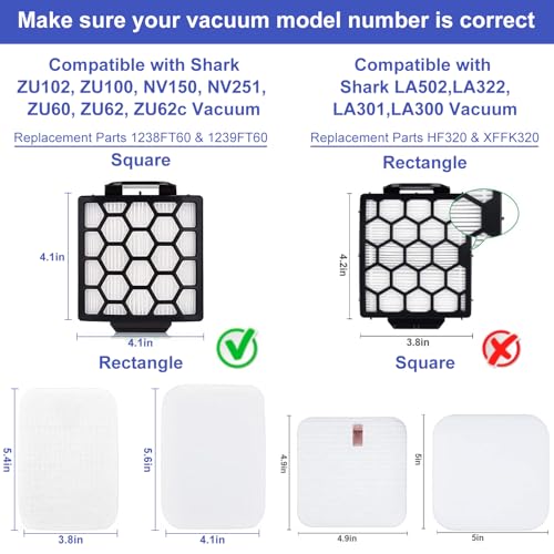ZU102 ZU100 ZU60 Vacuum Filter for Shark Navigator Zero