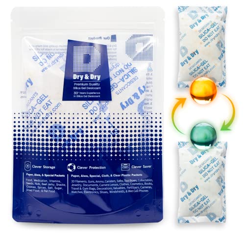 100 Gram [24 Packs] Orange Indicating Mixed Silica Gel Packets Siilca Gel Desiccant