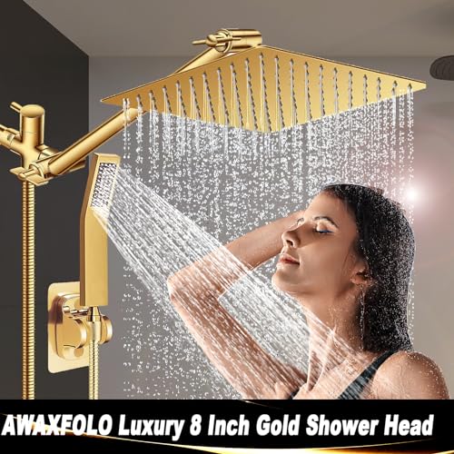 8"High Pressure Square Rain Shower Head and 2
