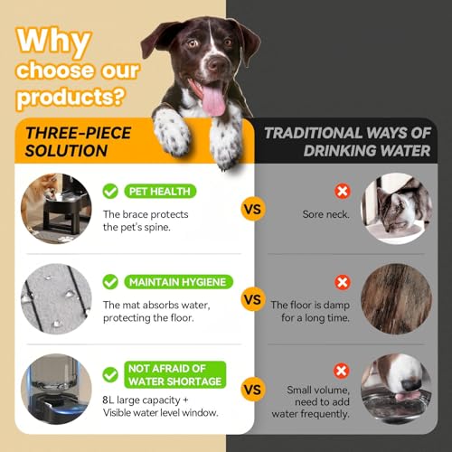 Elevated Dog Water Bowl Dispenser 8L