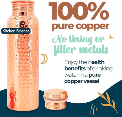 Hammered Copper Water Bottle 34oz