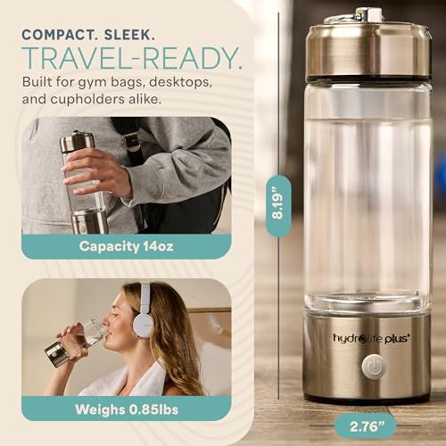 HydroLife Hydrogen Water Generator Portable Bottle with SPE