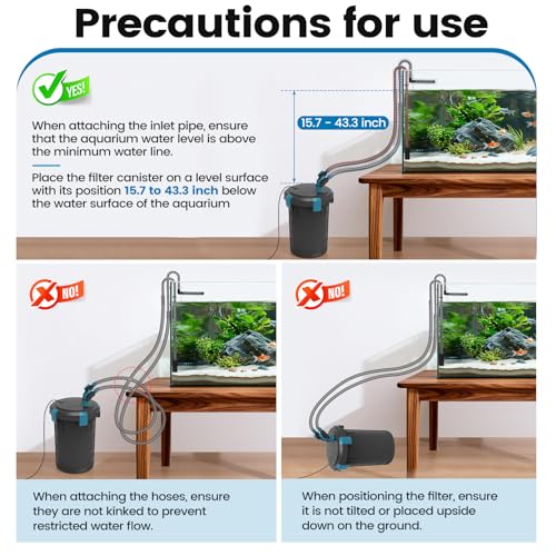 Self Priming Aquarium Canister Filter with Controller