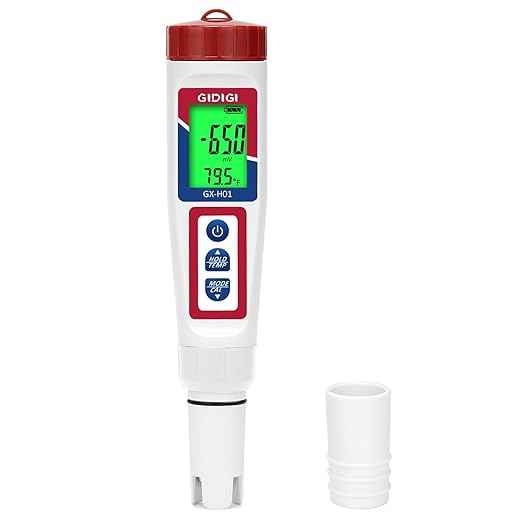 Hydrogen Water Tester,Digital ORP Meter for Drinking Water,6-in-1 pH TDS Tester,pH ORP TDS EC H2 and Temperature Meter for Drinking Water, Hydroponics, Pools, Aquariums Fish