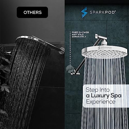 8" Round Rain Shower Head with 16" Shower Arm