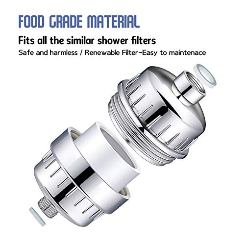 Shower Filter Replacement Cartridges for Hard Water 15 (4 Count)