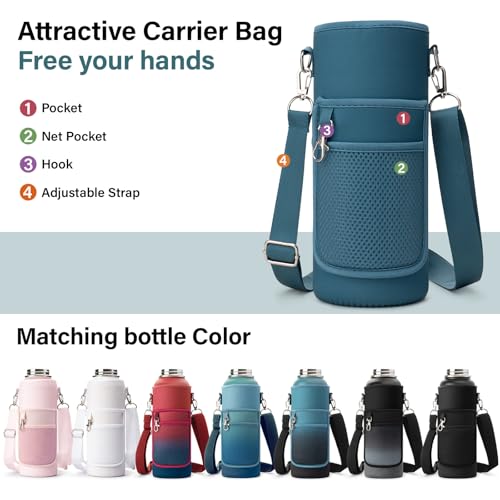 Insulated Water Bottle with Portable Carrier Bag for Outdoor 40 oz