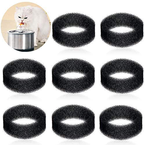 8 Pieces Cat Pet Water Fountain Filters Replacement Round Filter Foam for Pet Cat Drink Water Sponge Filter Replacement for 2. 5 L