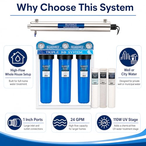 110W Whole House Water Filter System for Well & City Water