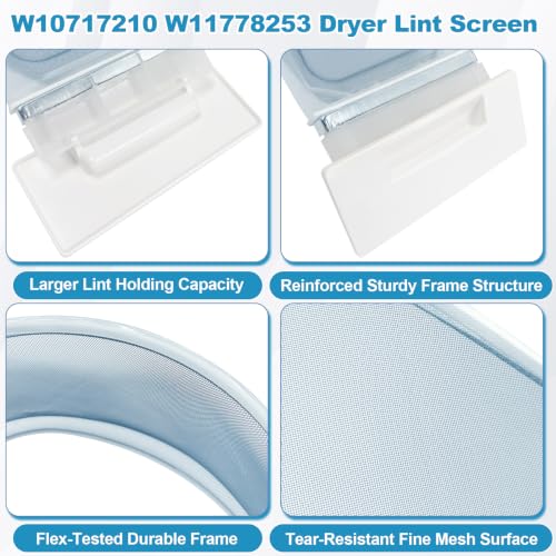 WPW10717210 W11778253 Dryer Lint Screen Filter Fit for Whirlpool Kenmore