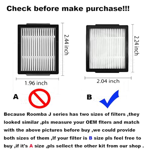 2 Set of Roller Brush & 10 Filters & 4 Mop Pads & 10 Side Brushes Replacement Parts Accessories Compatible with iRobot Roomba Combo J7 J7+ J9+ 10 Max Robot Vacuum Cleaner (28 Count)