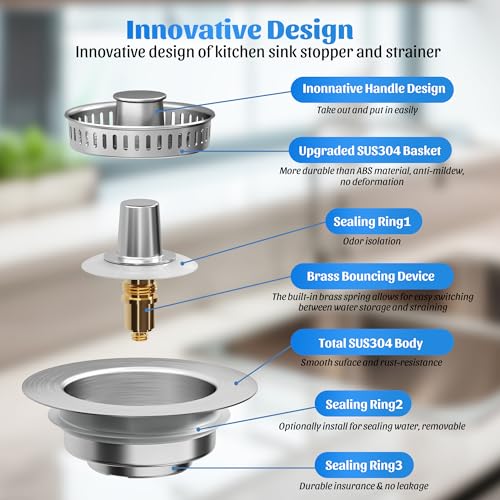2 Pack Kitchen Sink Drain Strainers (2 Count)