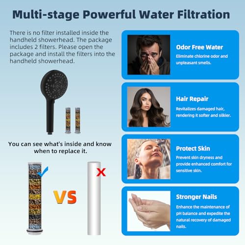 All Metal 12'' Dual Filtered Rainfall Shower Head Combo