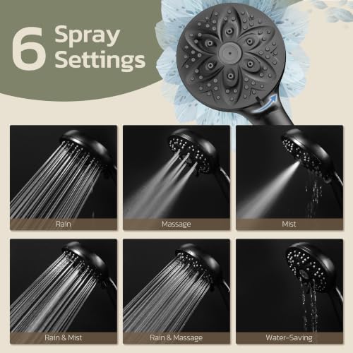 6 Setting Filtered Handheld Shower Head