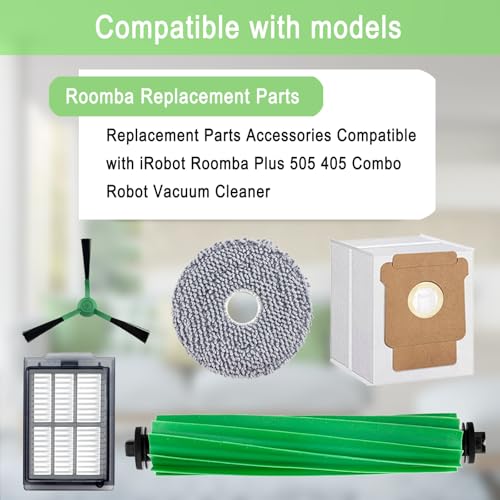 Replacement Parts Accessories Kit for iRobot Roomba Plus 505 Combo 405 Combo Robot Vacuum Cleaner